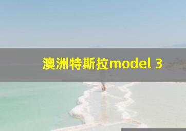 澳洲特斯拉model 3